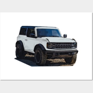 2021 Oxford White Ford Bronco 2 Door Posters and Art